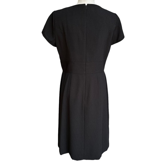 David Warren New York Womens Black Short Sleeve Sheath Tie Waist Midi Dress Sz10 - Picture 3 of 11
